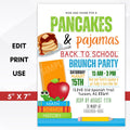 Pancakes and pajamas back to school party